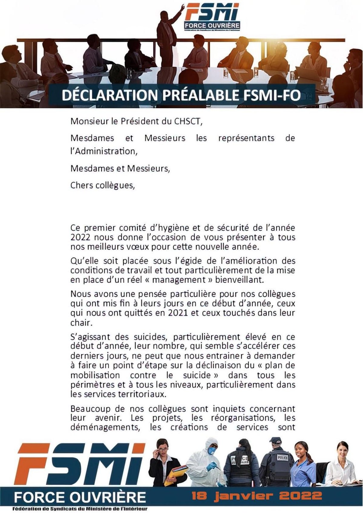 DÉCLARATION PRÉALABLE du S é 18 Janvier 2022