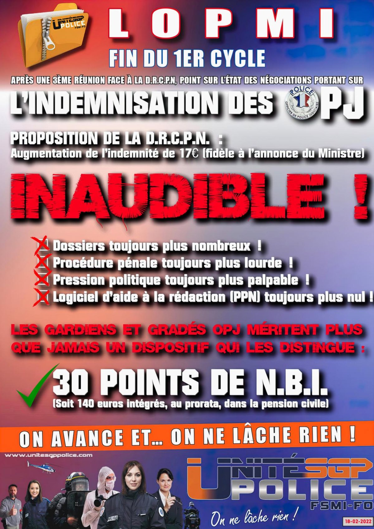 LOPMI FIN DU 1ER CYCLE : INDEMNISATION DES O.P.J.