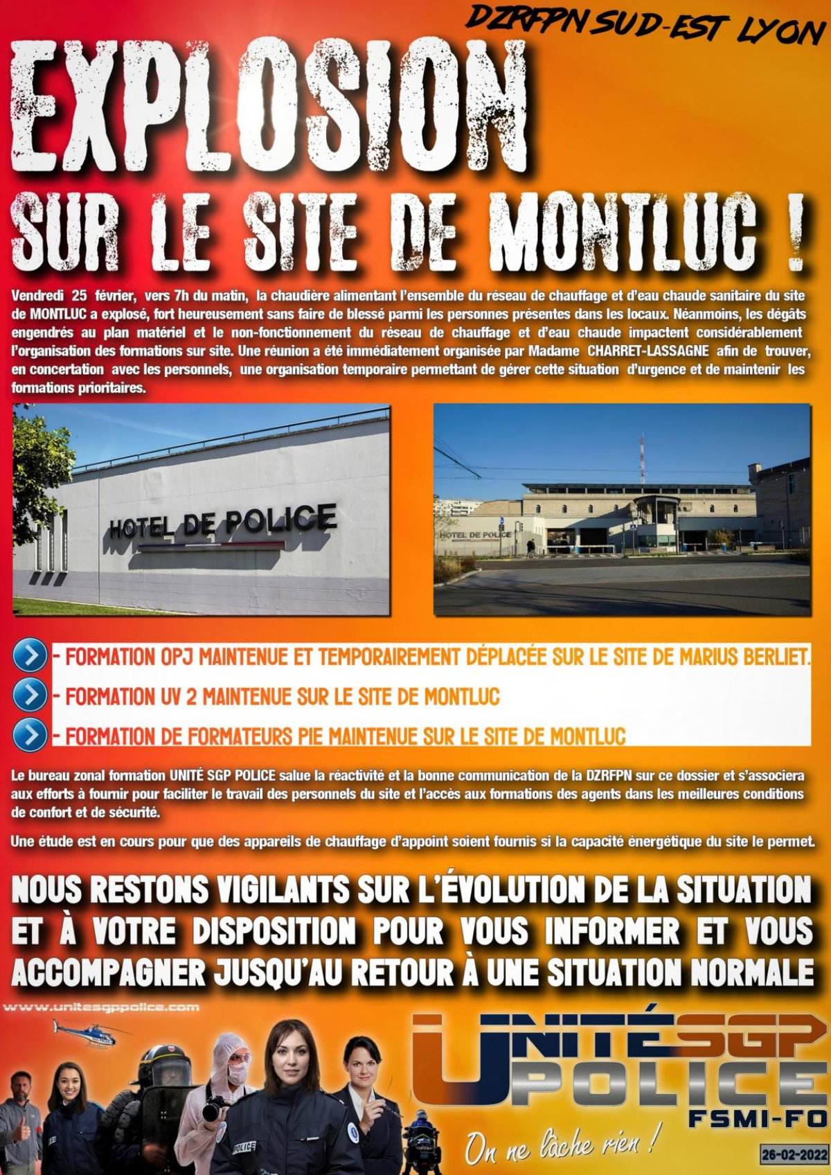 DZRFPN SUD-EST LYON : EXPLOSION SUR LE SITE DE MONTLUC !