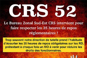 CRS52 - Le Bureau Zonal Sud-Est CRS intervient pour faire respecter les 35h de repos règlementaires !