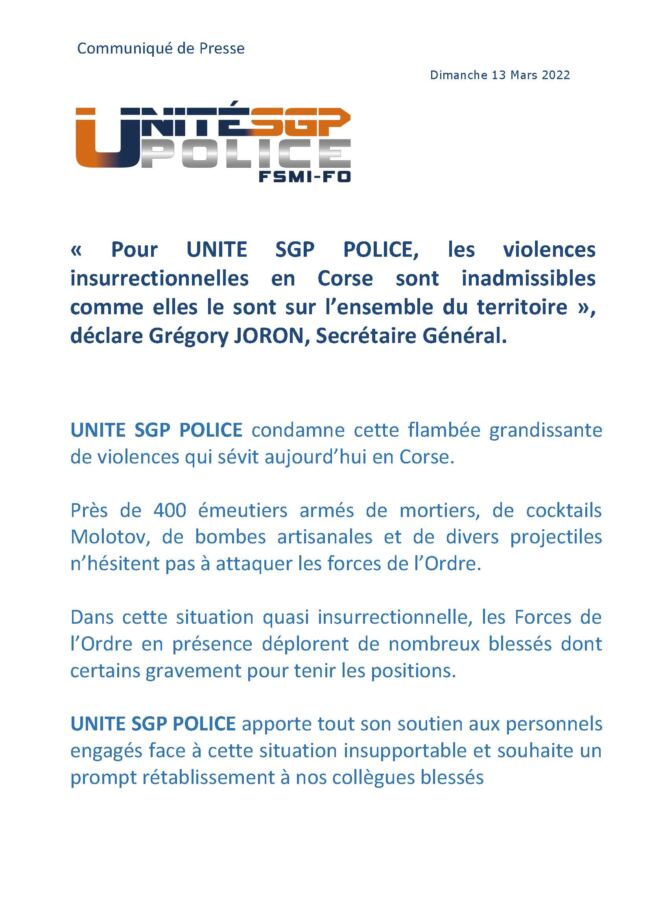 Communiqué de Presse
