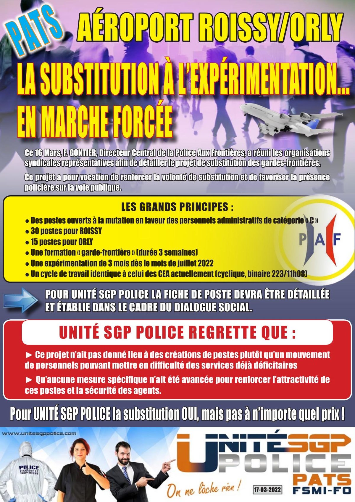 Aéroport ROISSY / ORLY : La substitution à l’expérimentation... En marche forcée