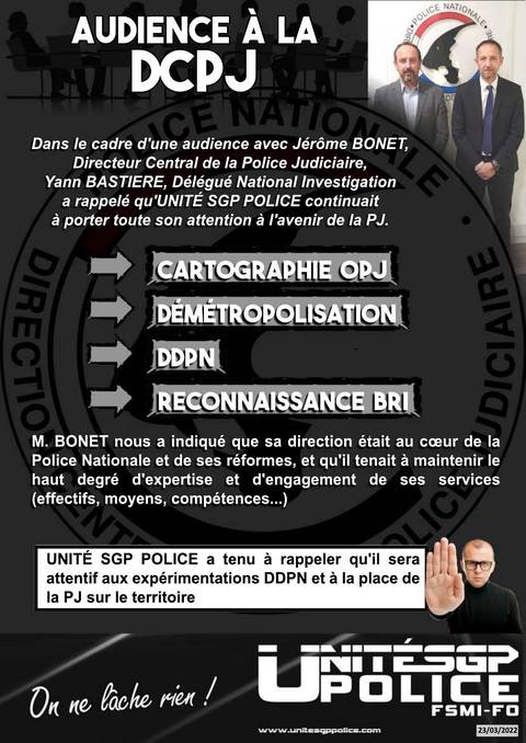 Aperçu — Audience à la DCPJ