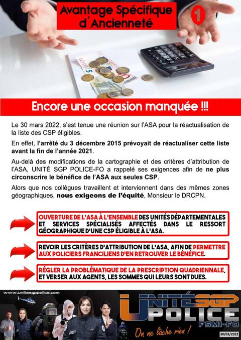 Aperçu — ASA : Encore une occasion manquée !!!