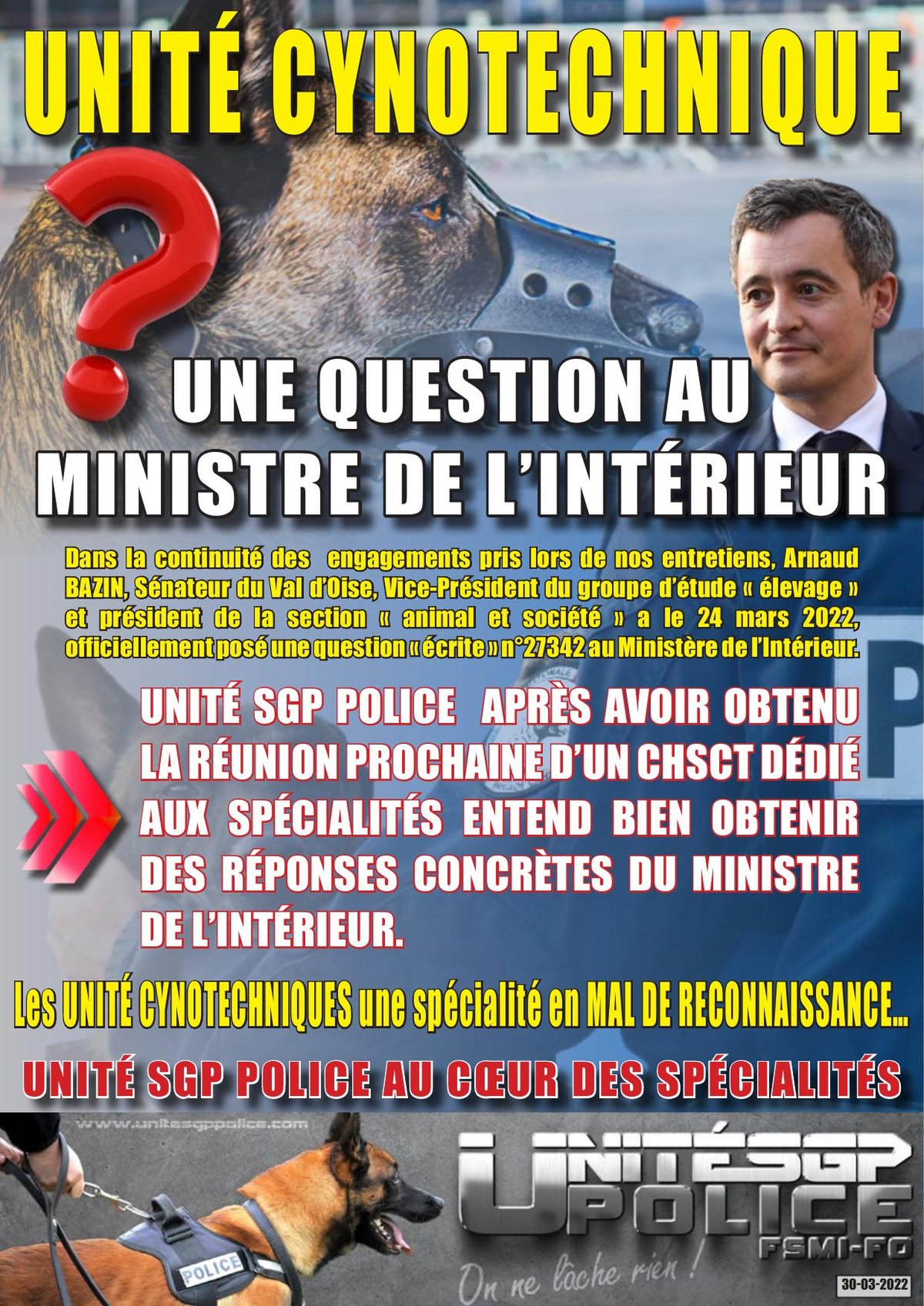 Une question au Ministère de l’intérieur