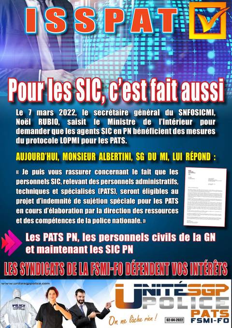 Aperçu — ISSPAT : Pour les SIC, c’est fait aussi