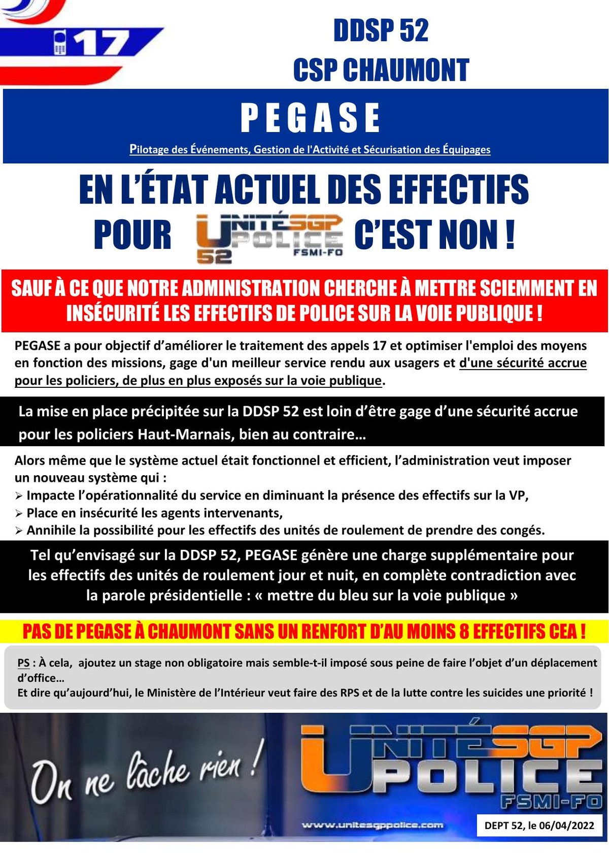 DDSP 52 - CSP CHAUMONT : P E G A S E