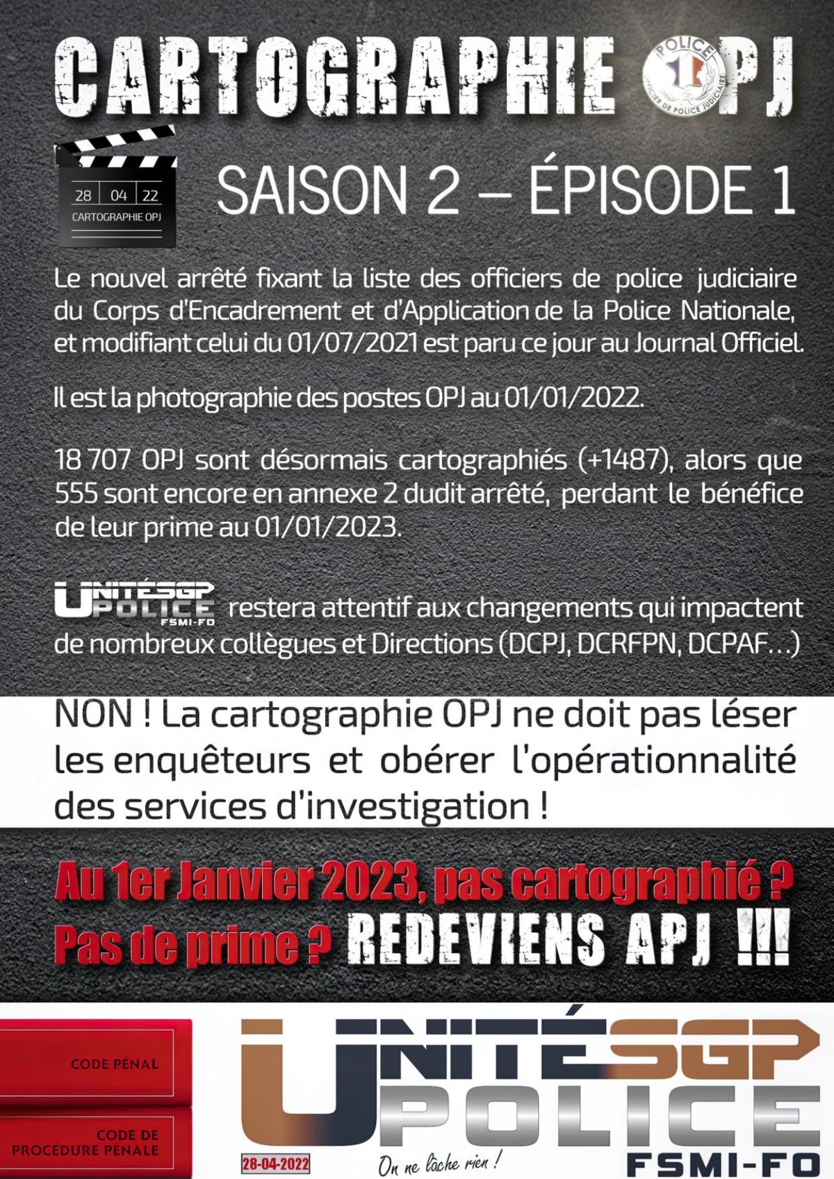 CARTOGRAPHIE OPJ : SAISON 2 – ÉPISODE 1
