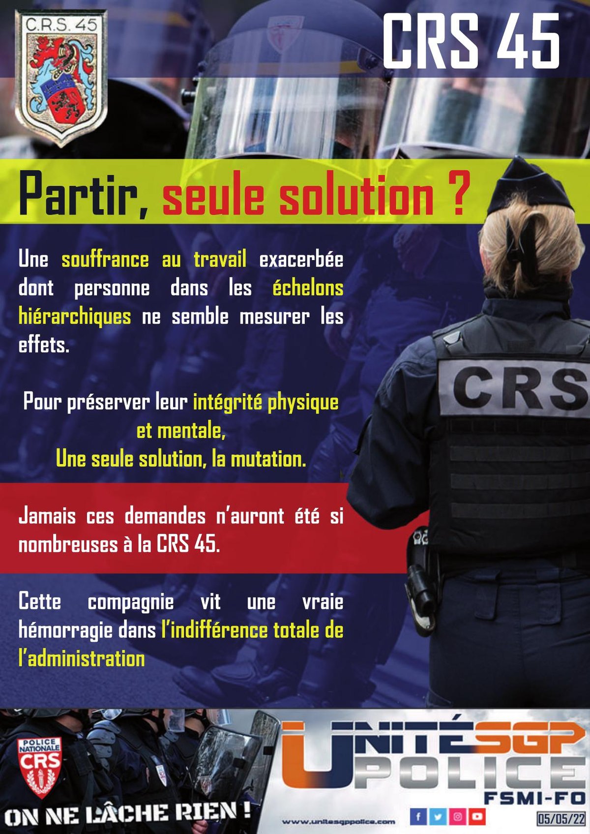CRS 45 : Partir, seule solution