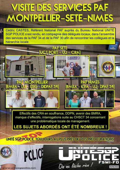 Aperçu — Visite des services PAF Montpellier-Sète-Nîmes
