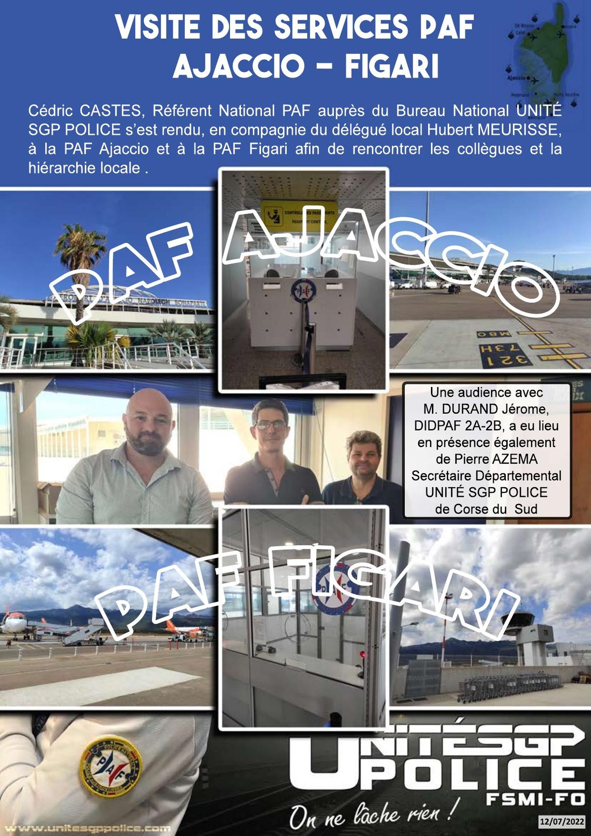 Visite des services PAF AJACCIO - FIGARI