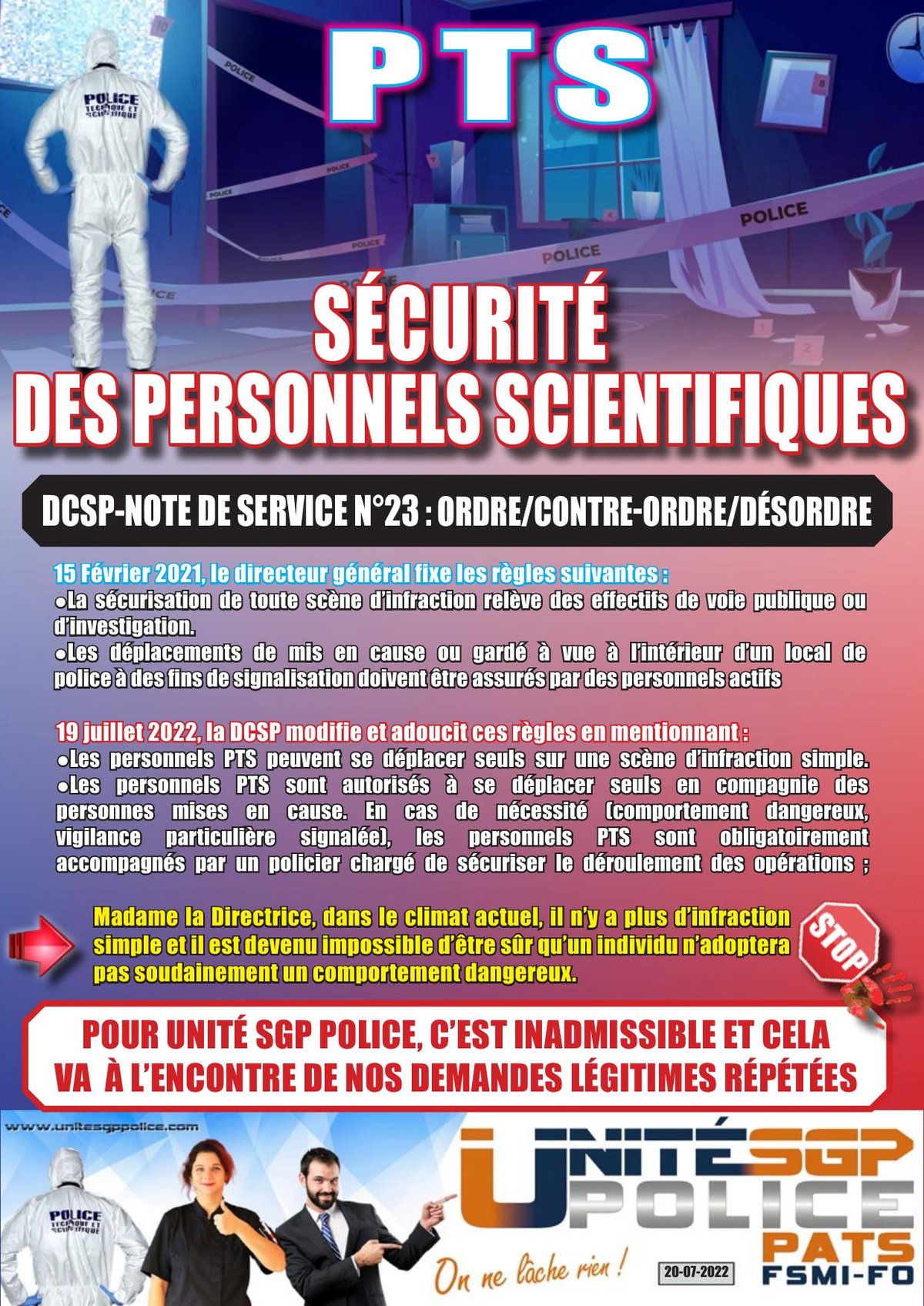 Sécurité des personnels scientifiques