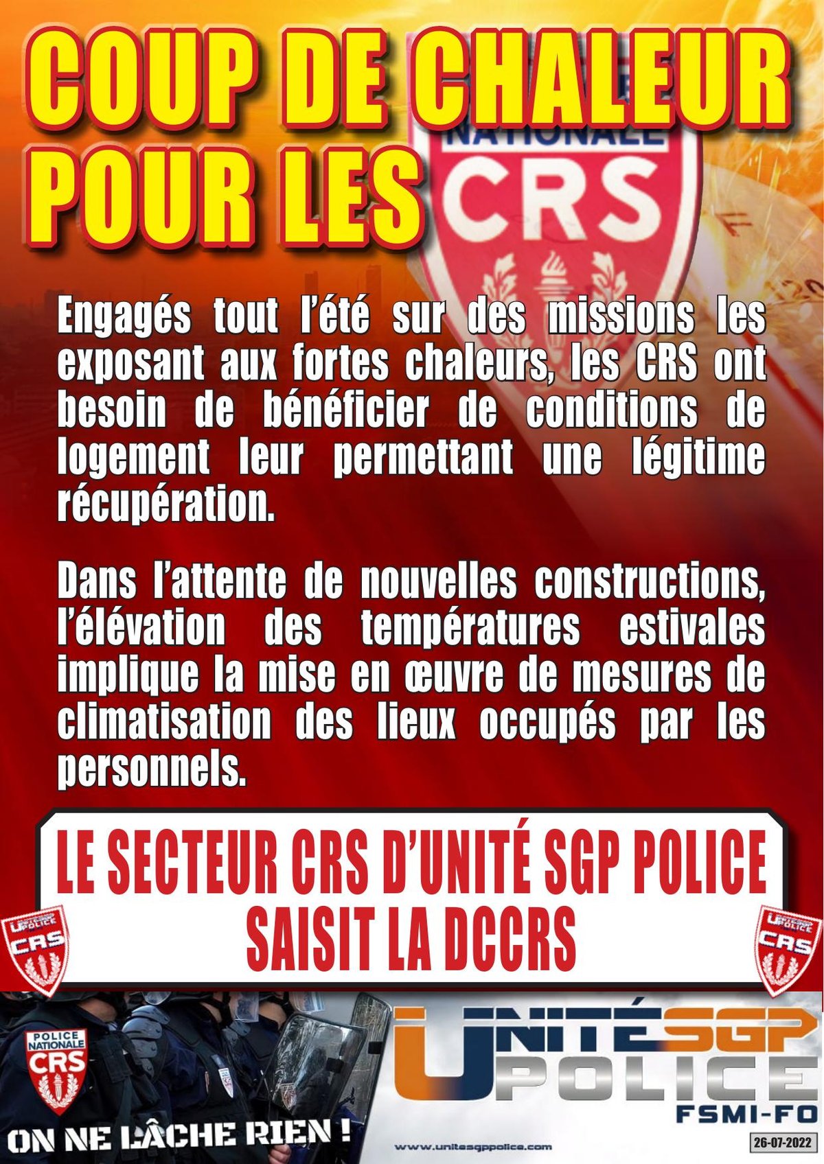 Coup de chaleur pour les CRS