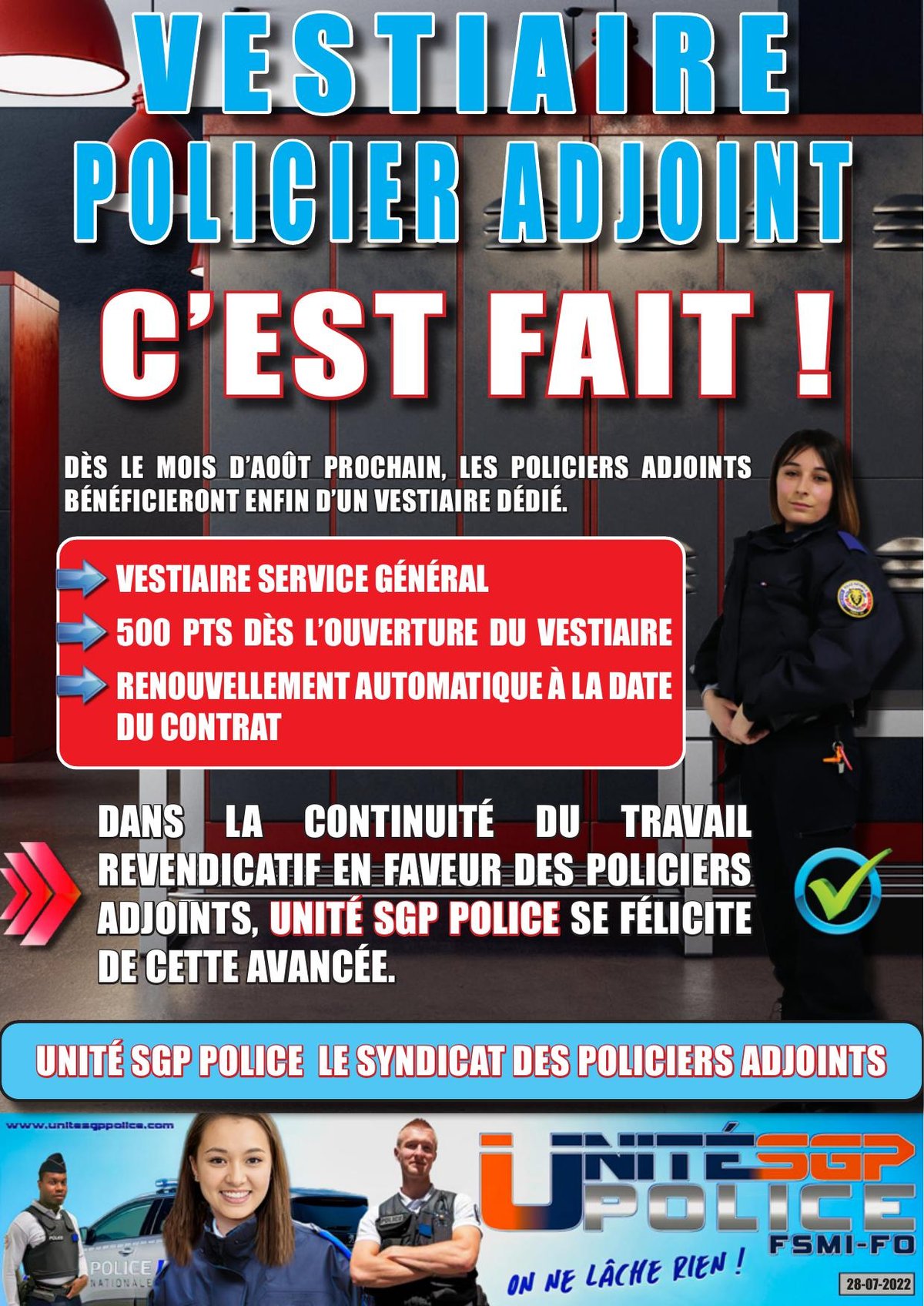 VESTIAIRE POLICIER ADJOINT : C'EST FAIT !