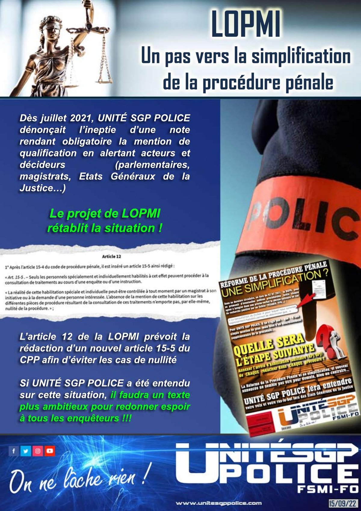 LOPMI - Un pas vers la simplification de la procédure pénale