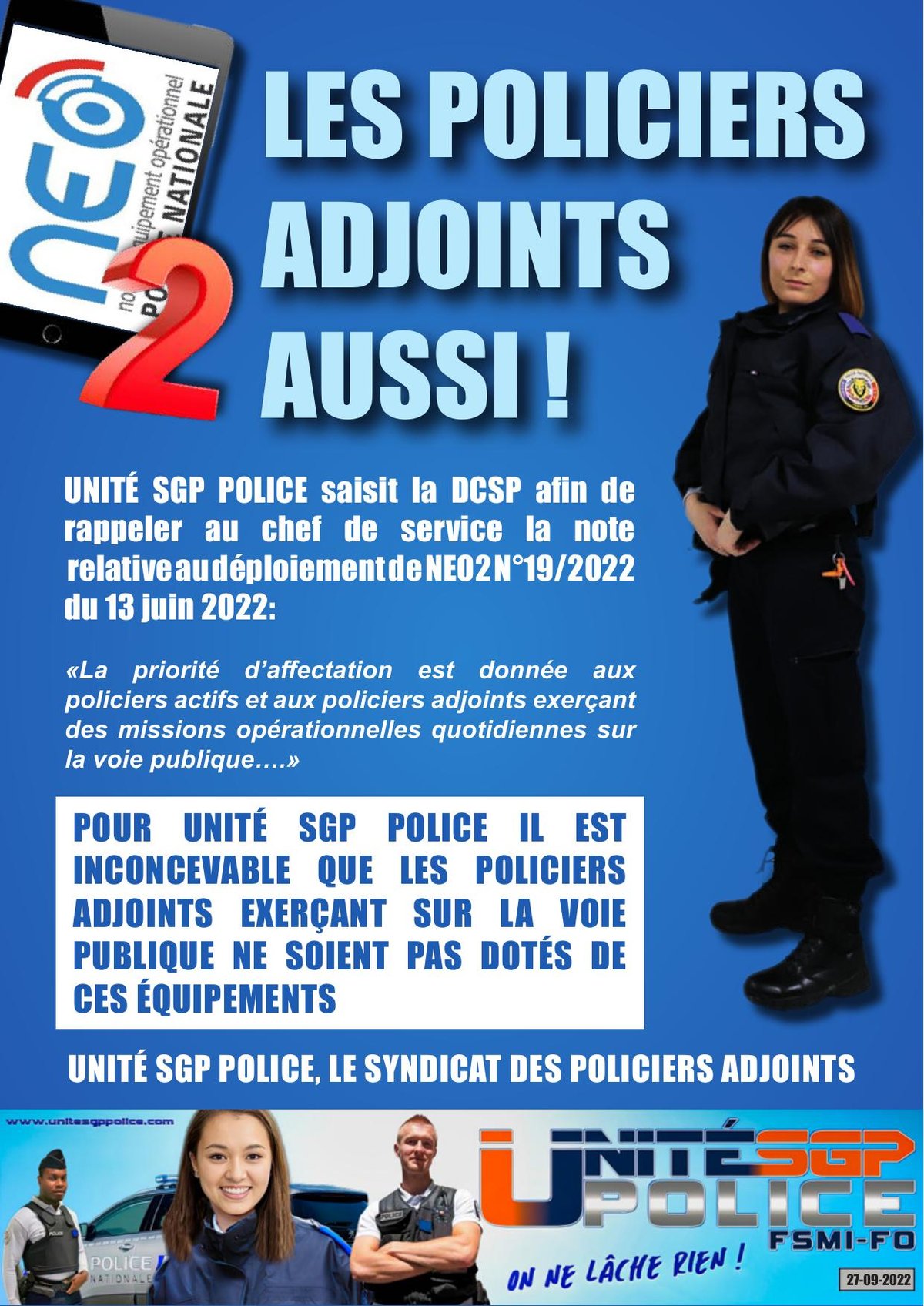 NEO 2 : Les policiers adjoints aussi !