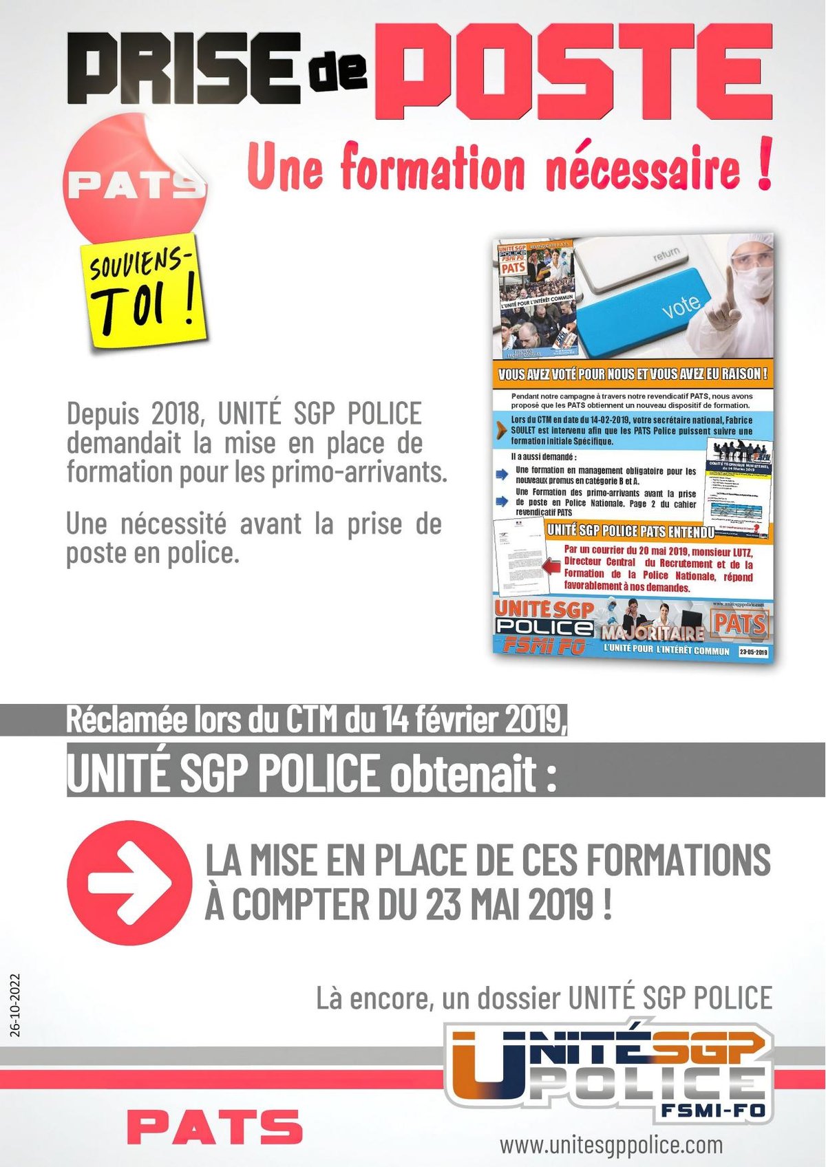 BILAN PATS : Prise de Poste, une formation nécessaire