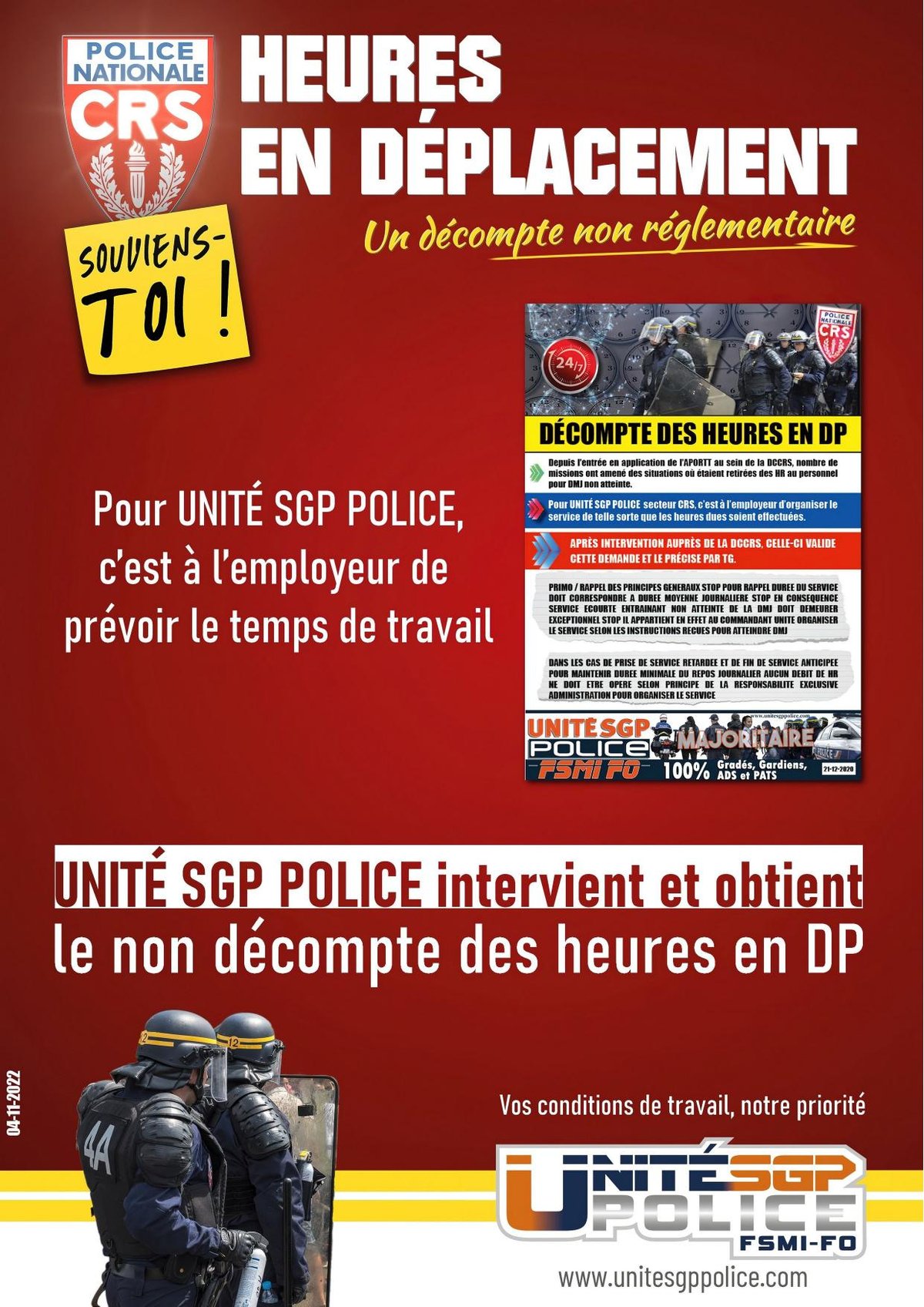 BILAN CRS : Heures en déplacement, un décompte non réglementaire