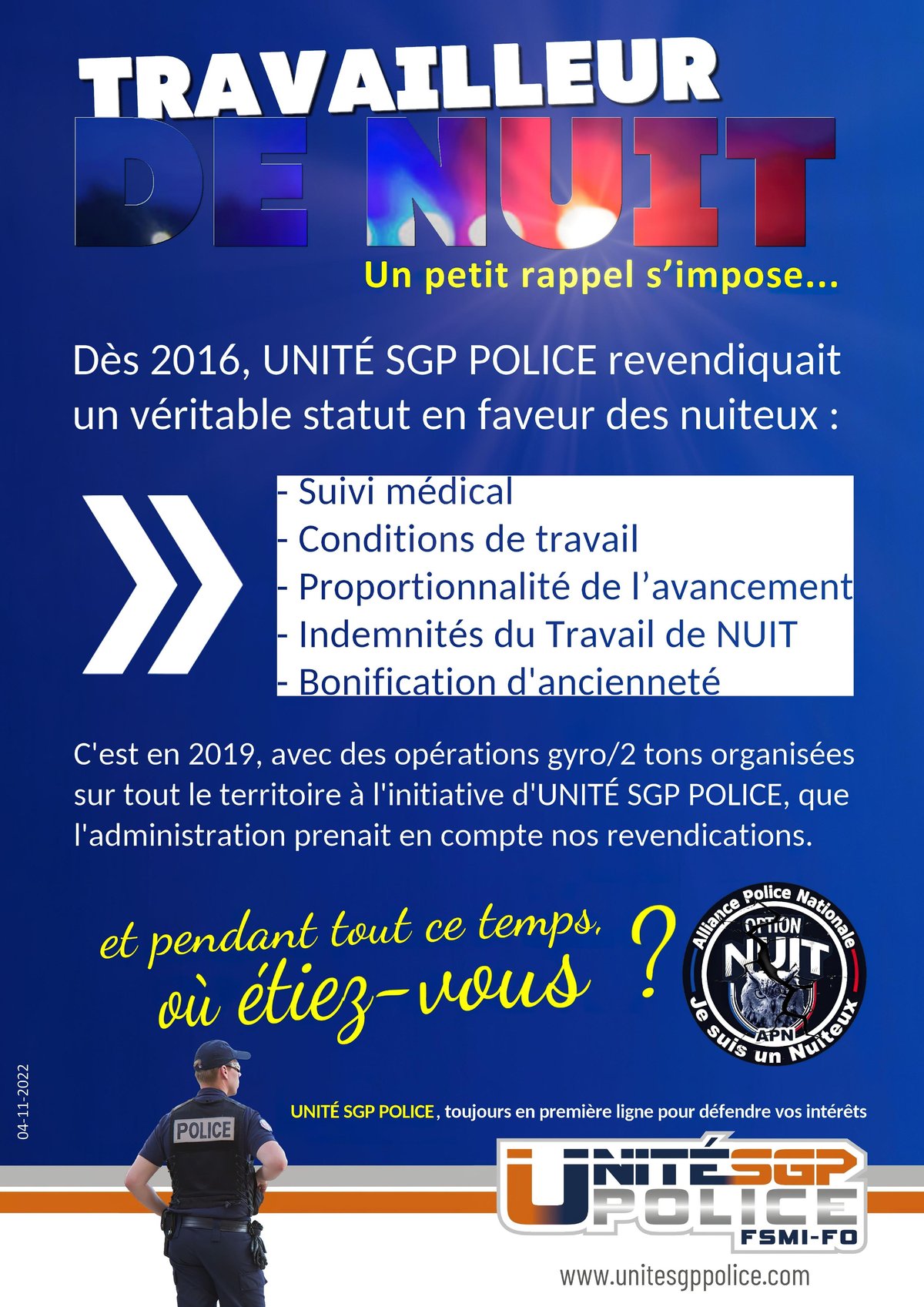 Travailleur de Nuit : Un petit rappel s’impose