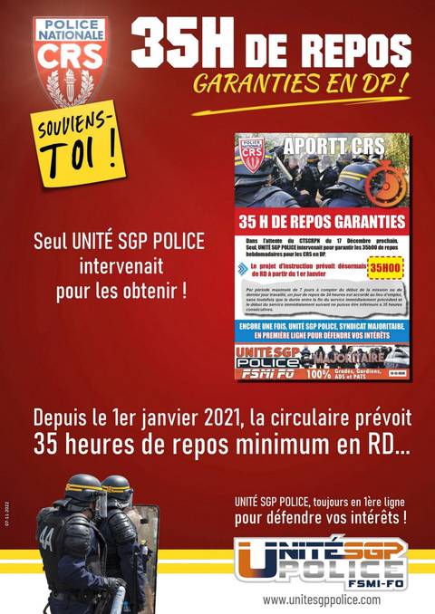 Aperçu — BILAN CRS : 35 H de repos garanties en DP