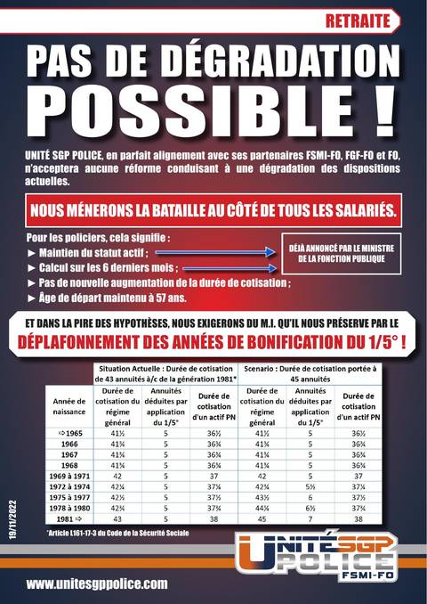 Aperçu — RETRAITE : pas de négociation possible !
