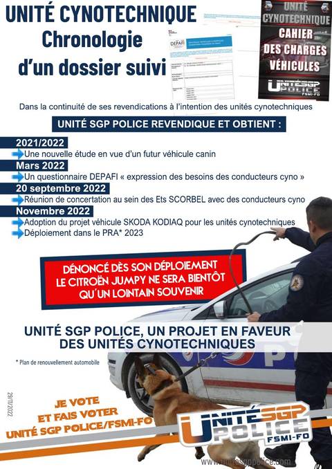 Aperçu — Unité Cynotechnique - Chronologie d’un dossier suivi