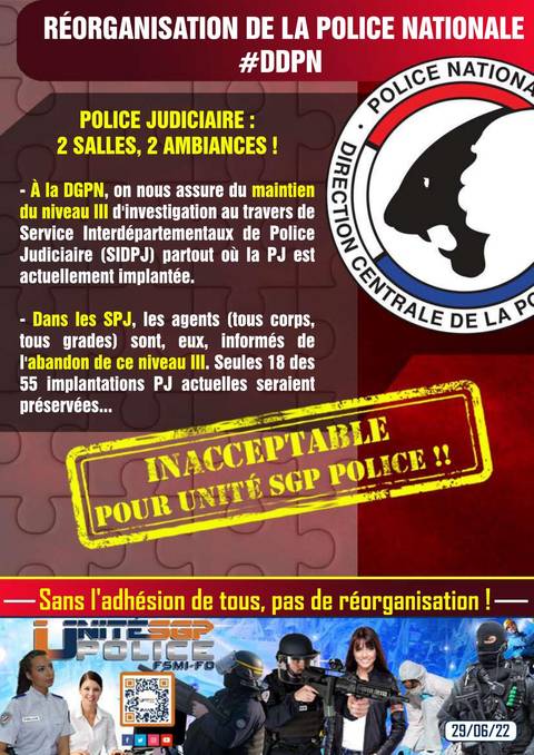 Aperçu — PJ - RÉORGANISATION DE LA POLICE NATIONALE