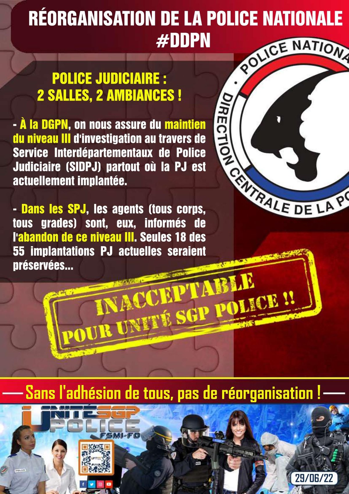 PJ - RÉORGANISATION DE LA POLICE NATIONALE