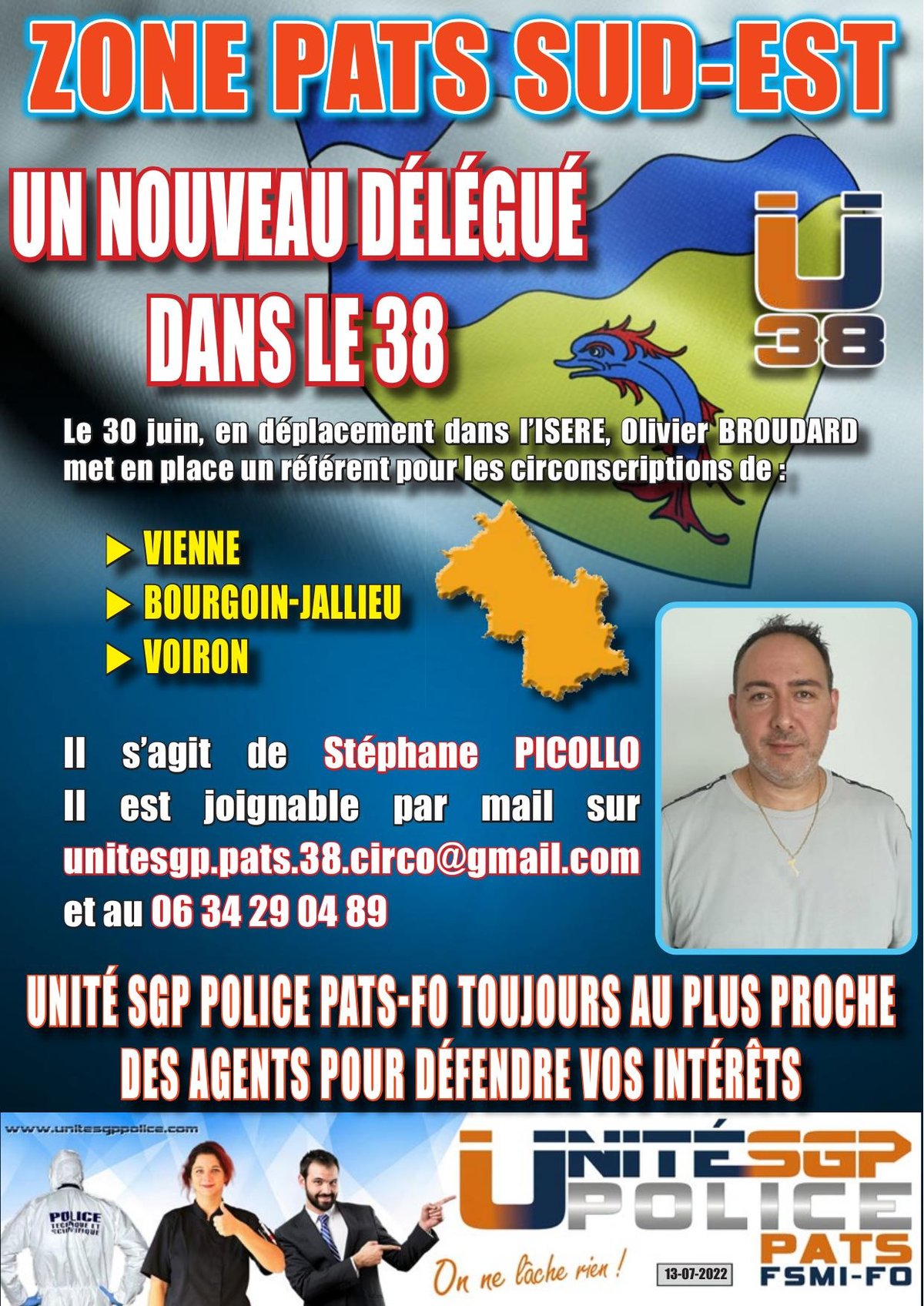 ZONE PATS SUD-EST - Un nouveau délégué dans le 38