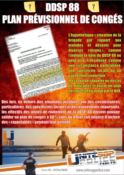 Aperçu — DDSP 88 - PLAN PRÉVISIONNEL DE CONGÉS