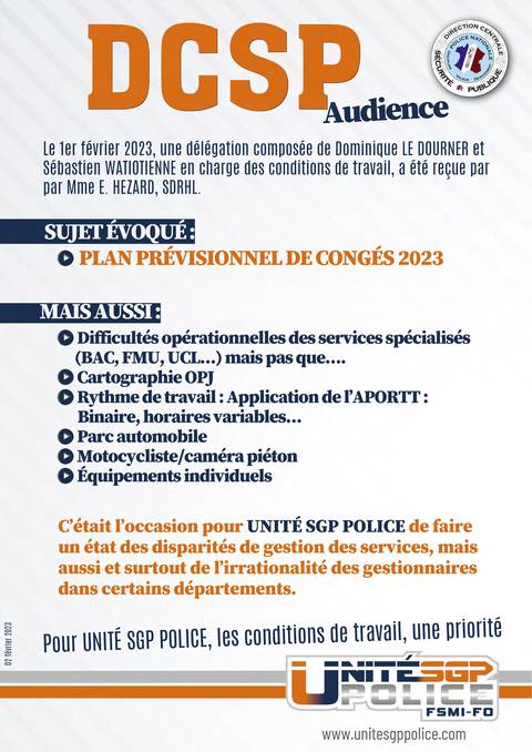 Aperçu — Audience DCSP