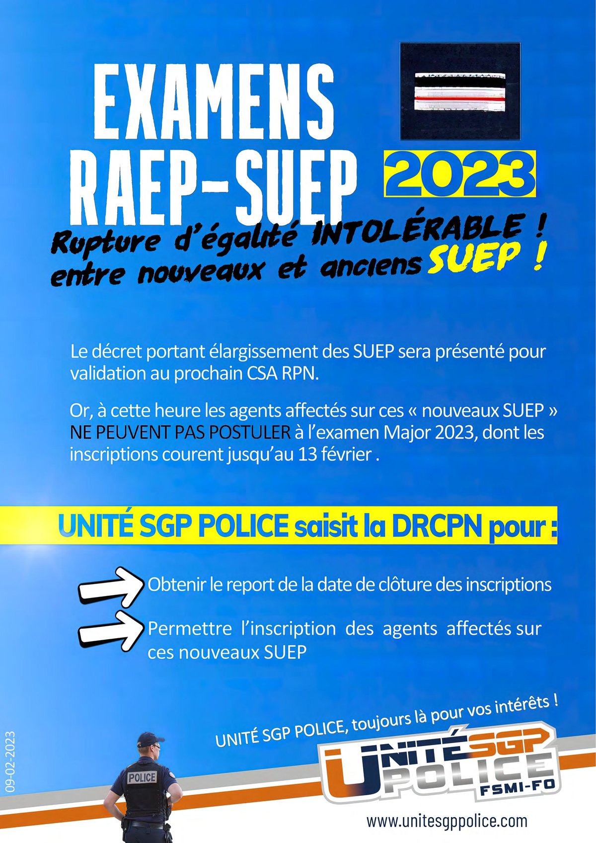 EXAMENS RAEP-SUEP 2023 : Rupture d’égalité intolérable !