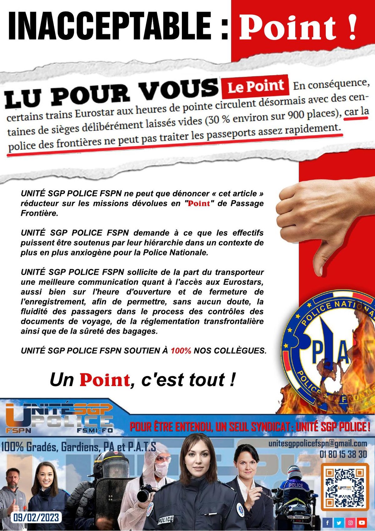 INACCEPTABLE: POINT !
