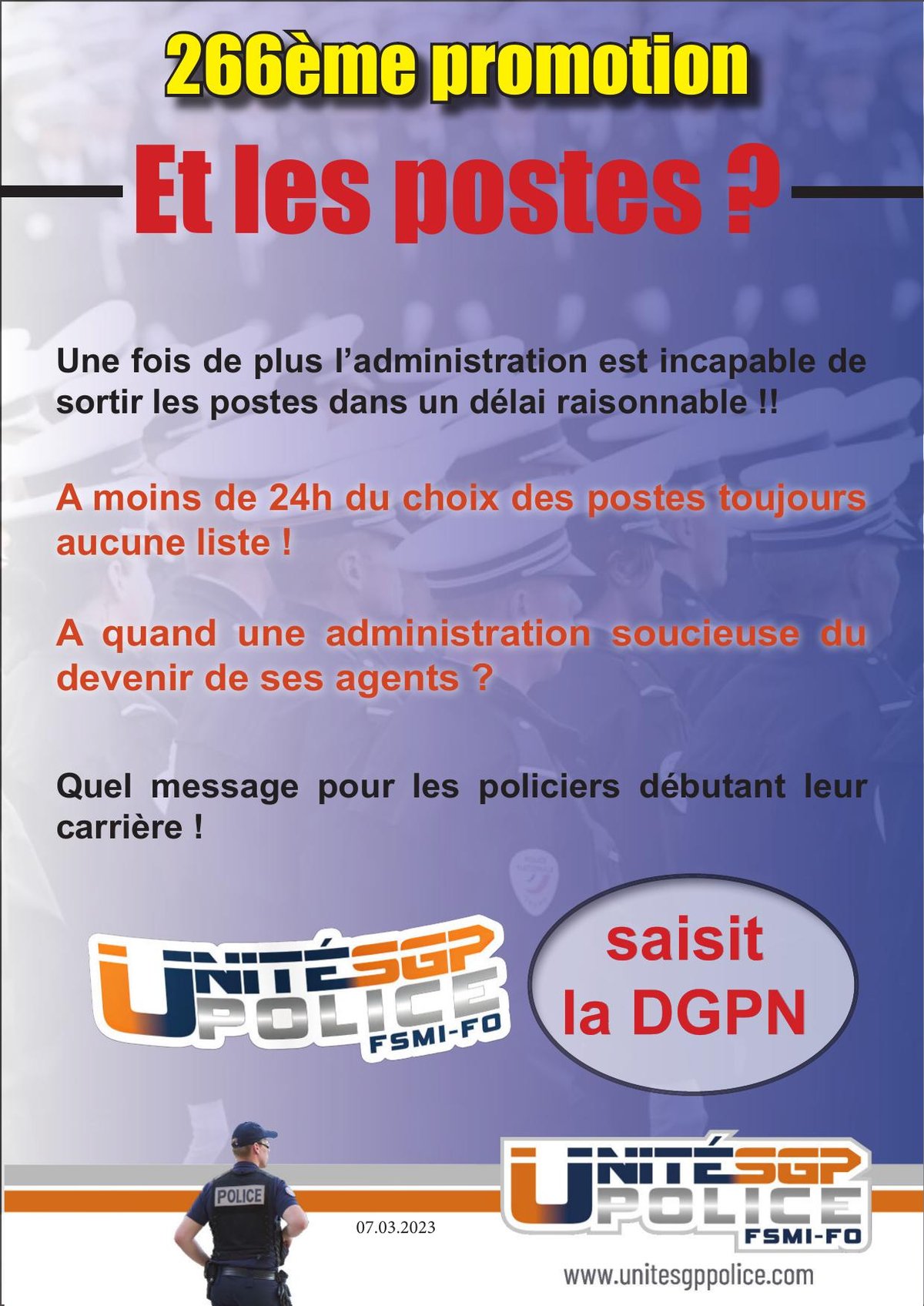 266ème promotion - Et les postes ?
