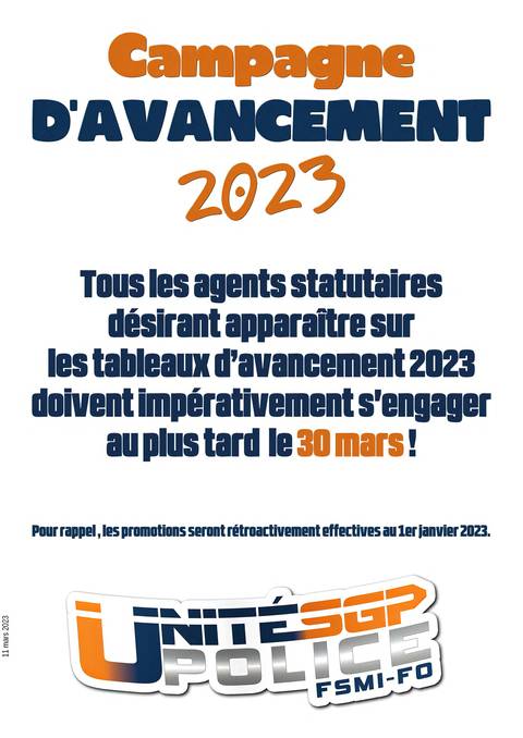 Aperçu — Campagne d'avancement 2023