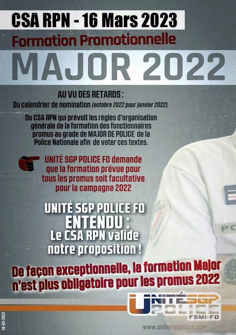 Aperçu — CSA RPN : Formation Promotionnelle MAJOR 2022