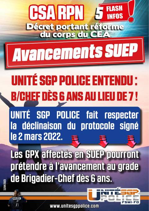 Aperçu — 5 : Avancements SUEP