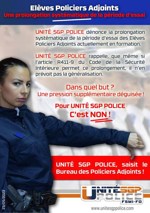 Aperçu — Élèves Policiers Adjoints : Une prolongation systématique de la période d’essai