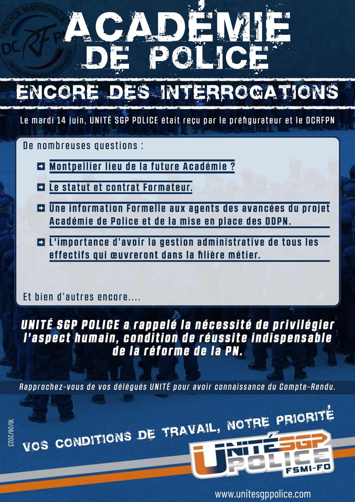 Académie de police - Encore des interrogations
