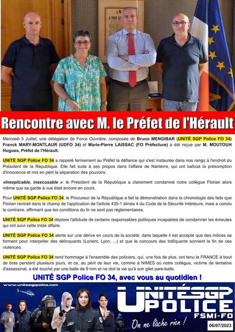 Aperçu — Rencontre avec M. le Préfet de l'Hérault