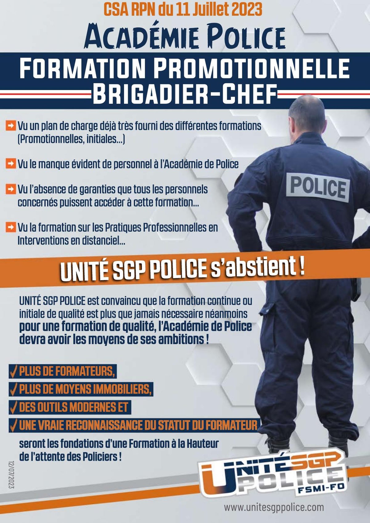 Académie Police - Formation Promotionnelle Brigadier-Chef
