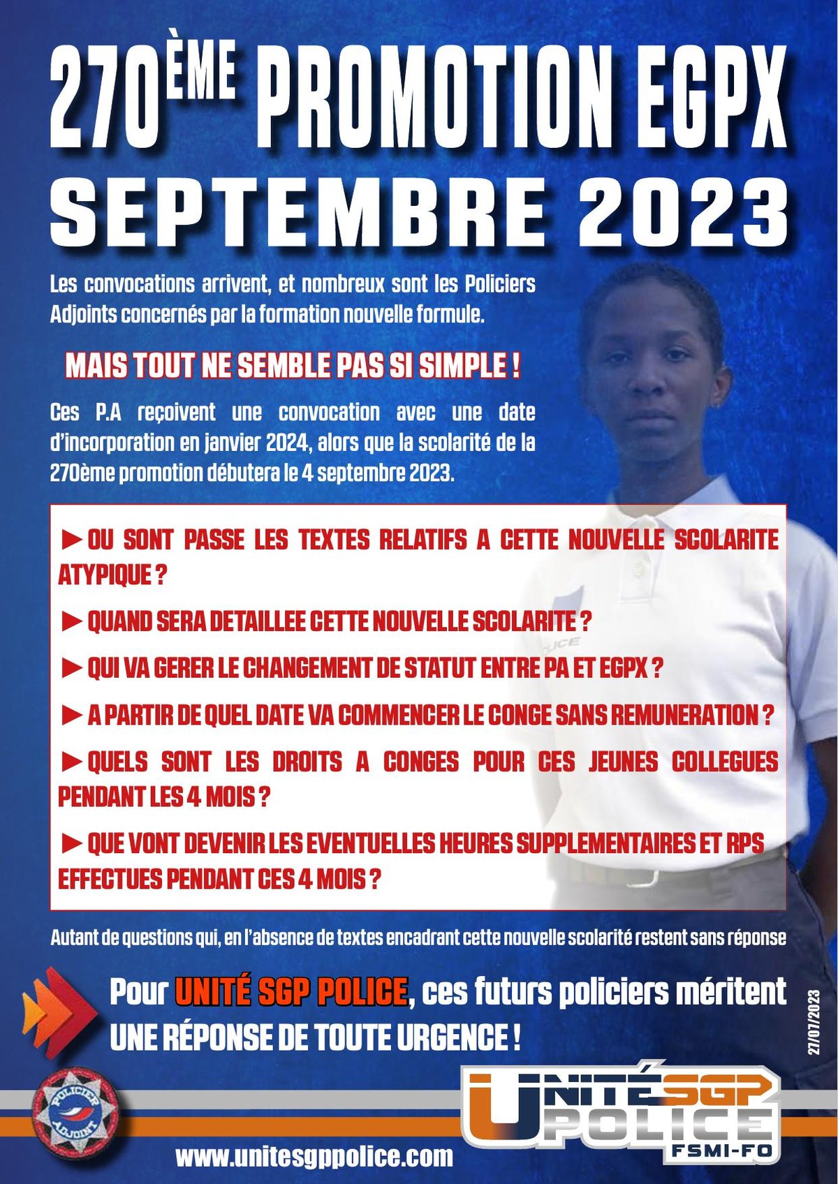 270ème promotion EGPX - septembre 2023