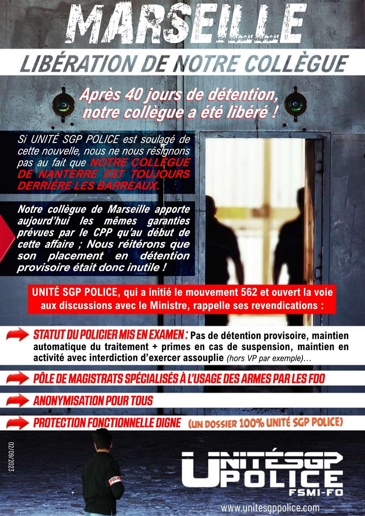 MARSEILLE - LIBÉRATION DE NOTRE COLLÈGUE