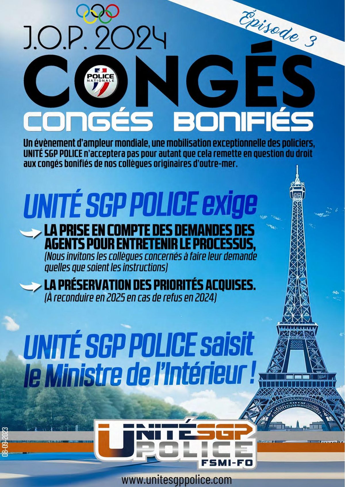 J.O.P. 2024 : Congés Episode 3 (Congés Bonifiés)