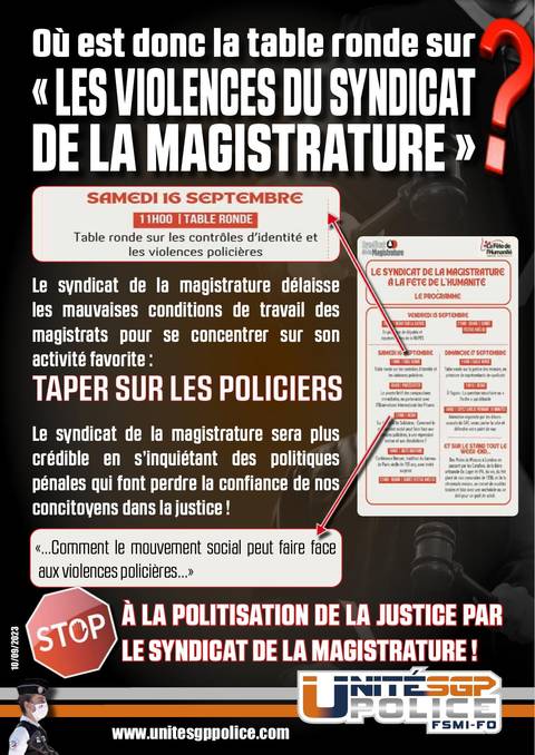Aperçu — Où est donc la table ronde sur « les violences du syndicat de la magistrature » ?
