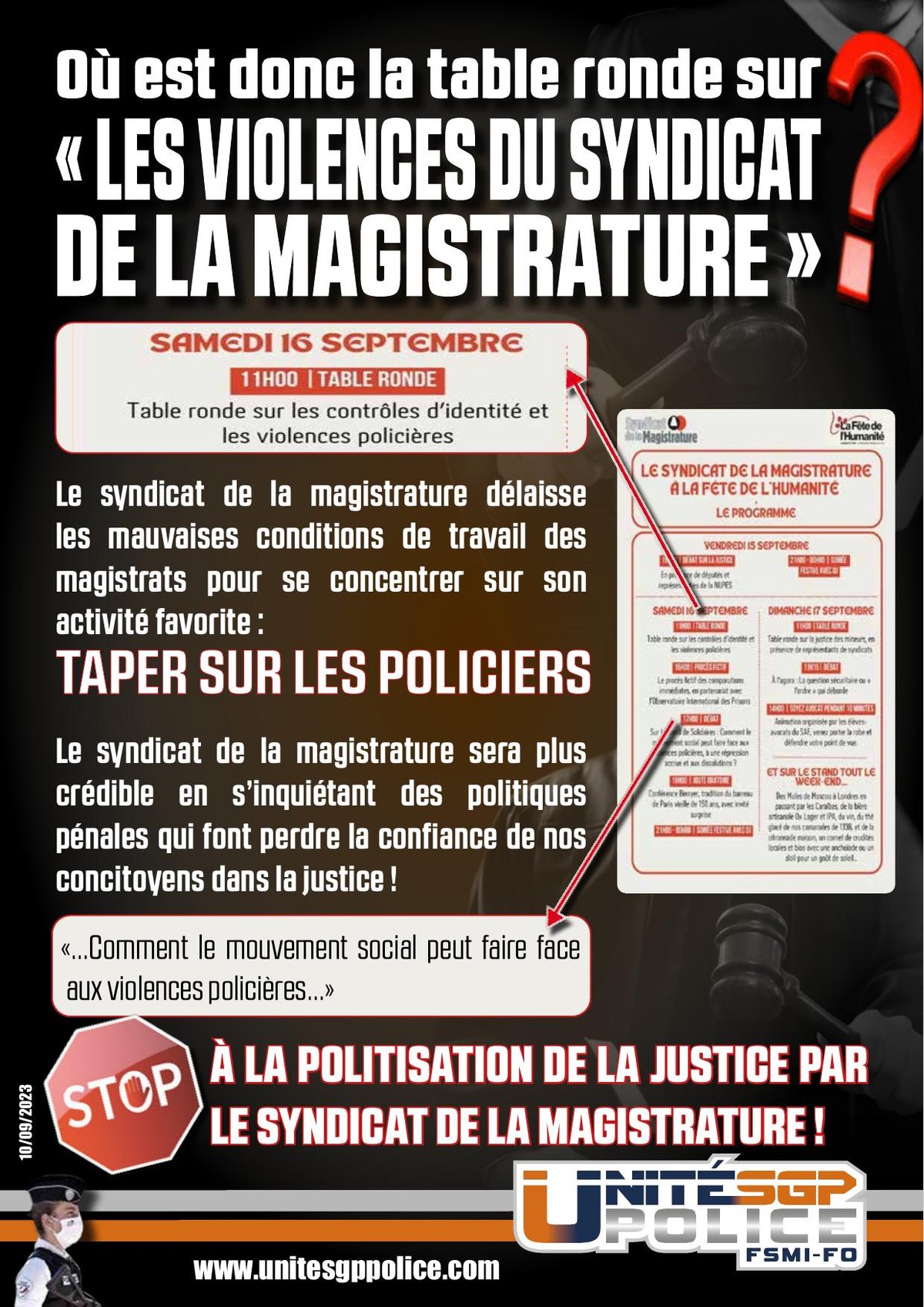 Où est donc la table ronde sur « les violences du syndicat de la magistrature » ?