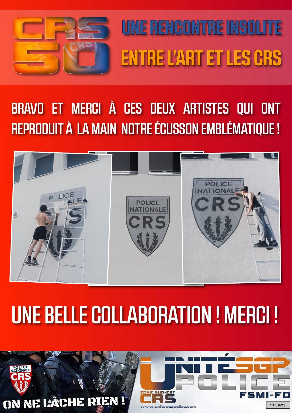 CRS 50 :UNE RENCONTRE INSOLITE ENTRE L’ART ET LES CRS