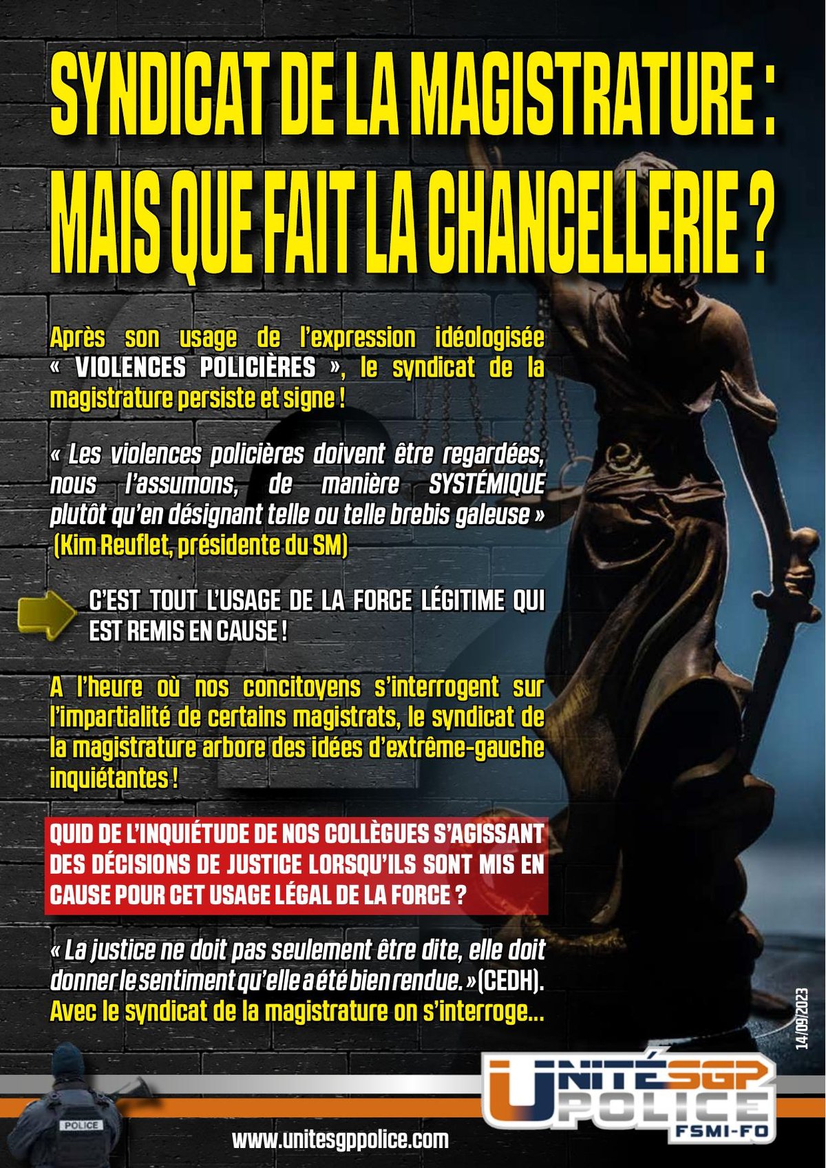 SYNDICAT DE LA MAGISTRATURE : MAIS QUE FAIT LA CHANCELLERIE ?
