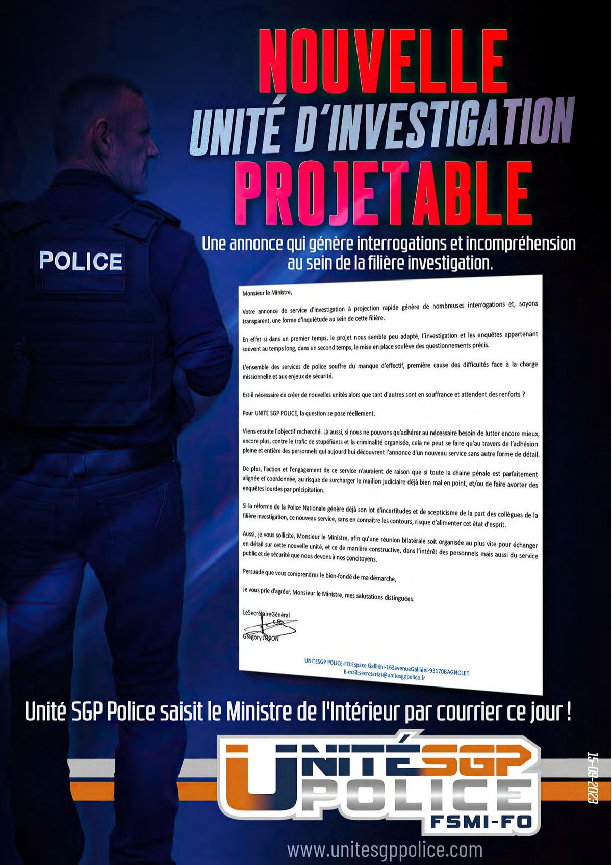 NOUVELLE UNITÉ D’INVESTIGATION PROJETABLE