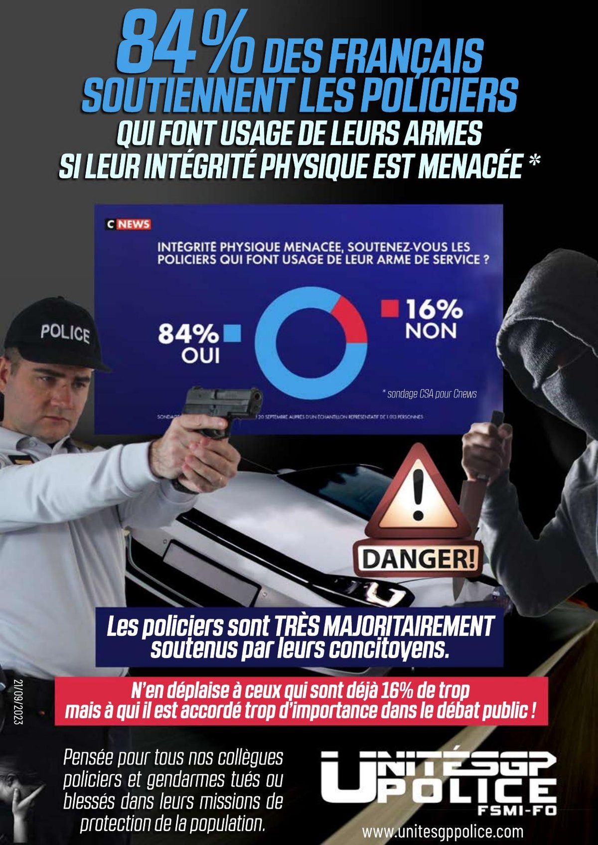84% DES FRANÇAIS SOUTIENNENT LES POLICIERS QUI ...